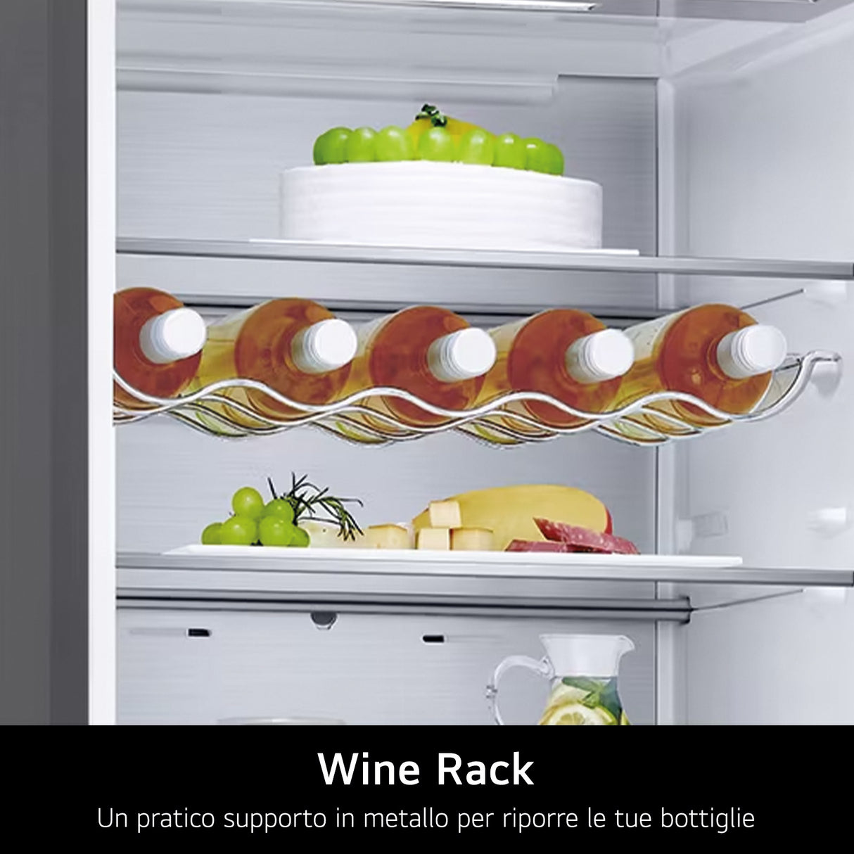 LG GBV5240DPY Frigorifero combinato, Classe D, 387L, Fresh Converter, Total no frost, Argento