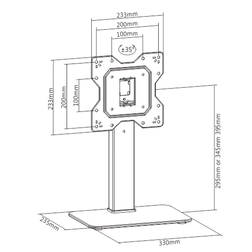 Techly ICA-LCD 323S Supporti a parete per TV 109,2 cm (43") Scrivania Nero