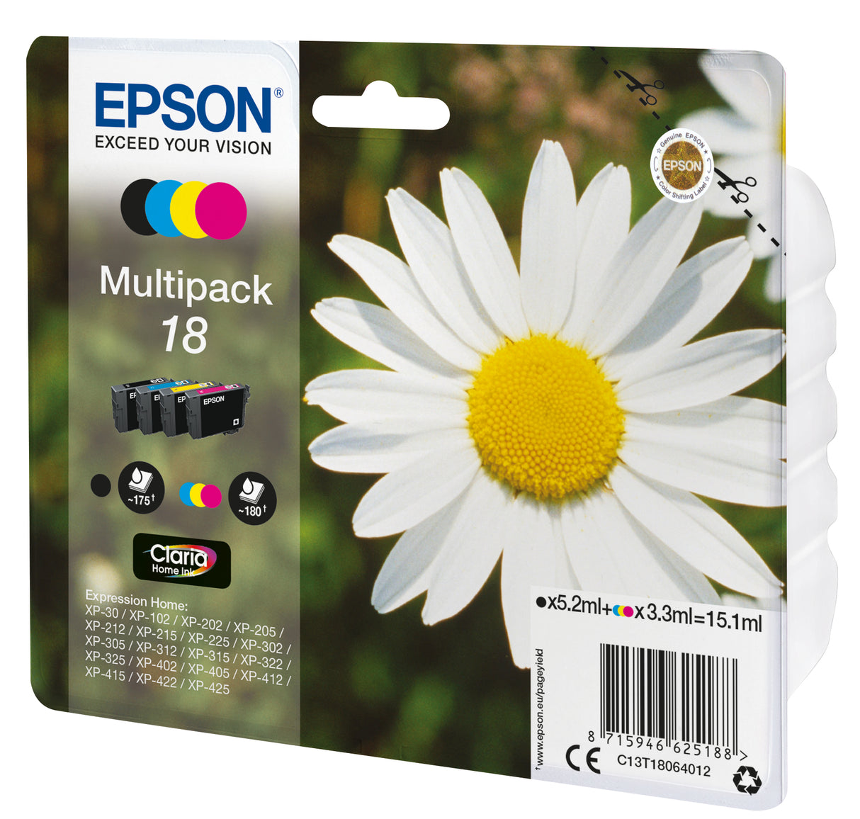 Epson Daisy Multipack Margherita 4 colori Inchiostri Claria Home 18