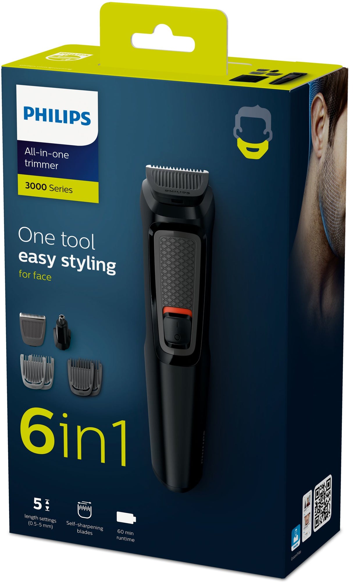 Philips MULTIGROOM Series 3000 rasoio rifinitore all-in-one 6 in 1 con 6 accessori per barba e naso MG3710/15
