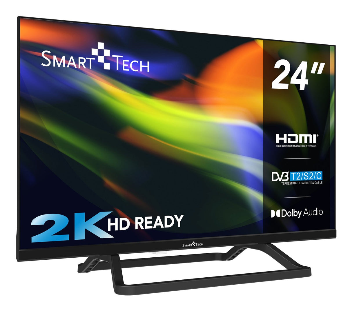 Smart Tech TV 24" 24HN01V3CA HD, Dolby Audio, Piede centrale