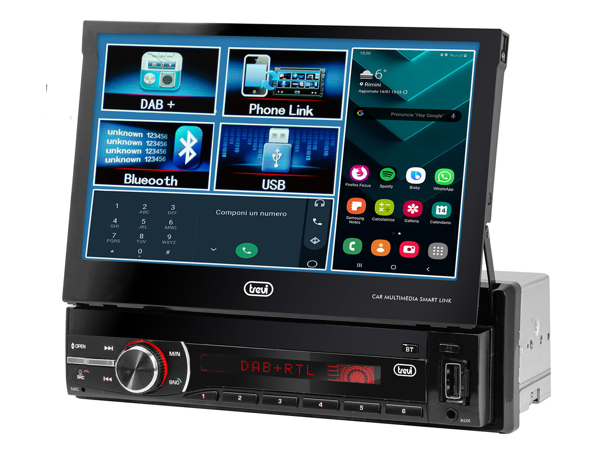 Trevi AUTORADIO DAB FM 200W CON MONITOR 7" WIRELESS USB SD AUX-IN MDV 6380 DAB
