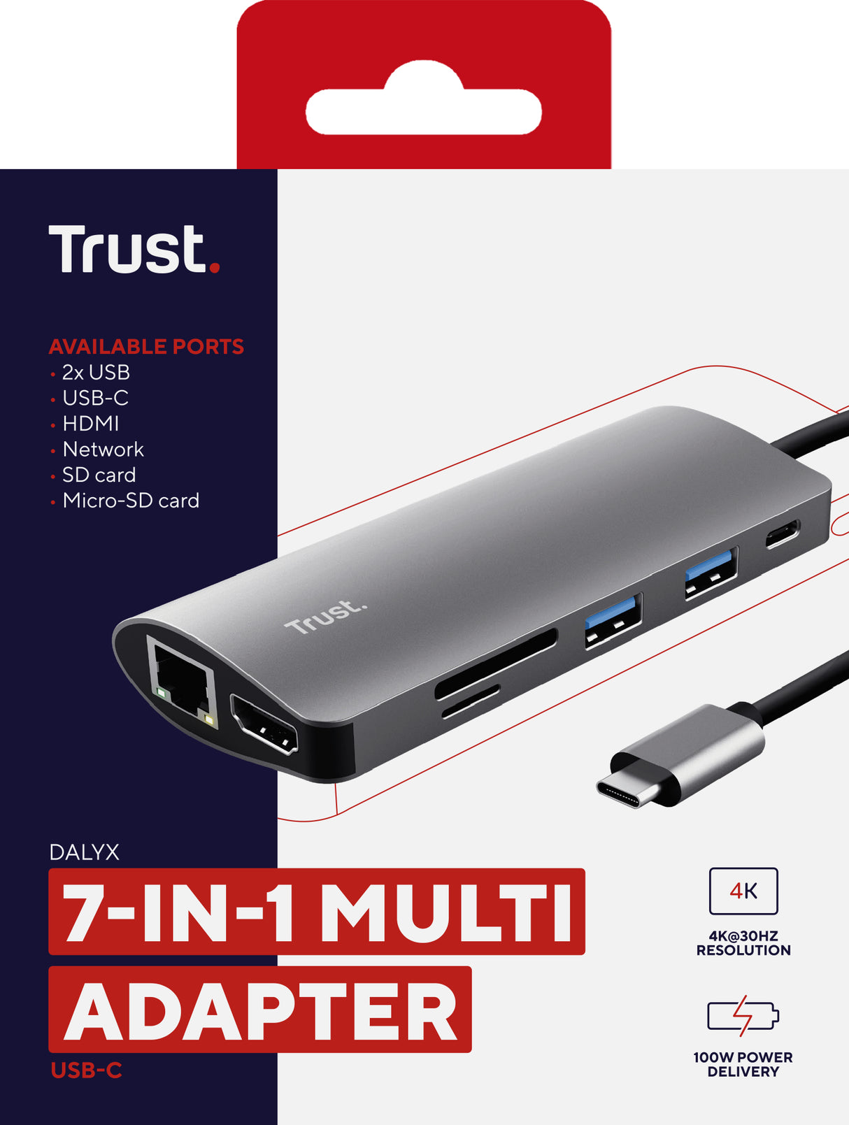 Trust Dalyx scheda di interfaccia e adattatore Interno HDMI, RJ-45, USB 3.2 Gen 1 (3.1 Gen 1)