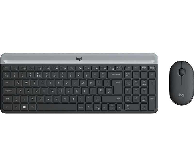 Logitech MK470 Kit Mouse e Tastiera Wireless per Windows, Ricevitore USB 2.4 GHz, Sottile, Compatto, Silenzioso, Batteria Lunga Durata, PC/Laptop, Layout Italiano QWERTY, Grigio
