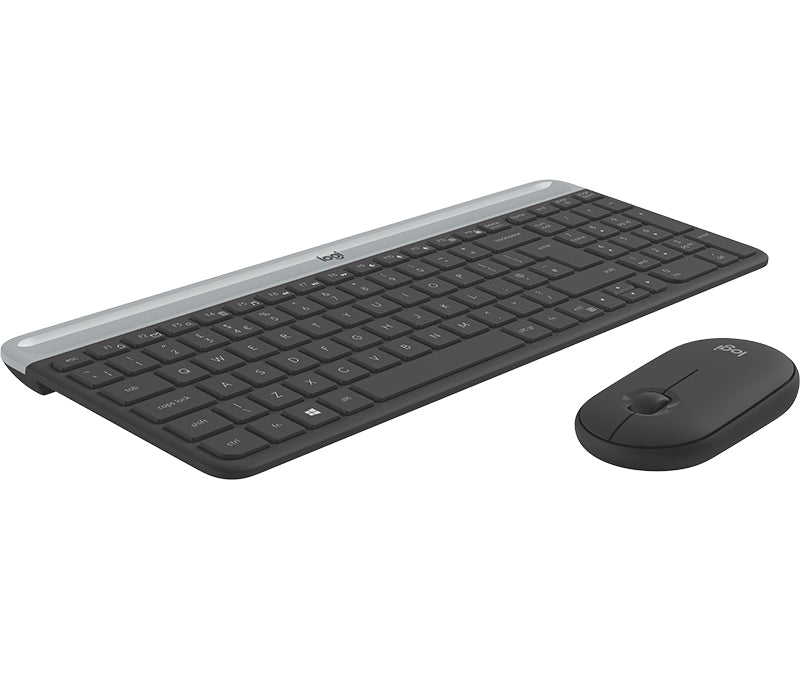 Logitech MK470 Kit Mouse e Tastiera Wireless per Windows, Ricevitore USB 2.4 GHz, Sottile, Compatto, Silenzioso, Batteria Lunga Durata, PC/Laptop, Layout Italiano QWERTY, Grigio