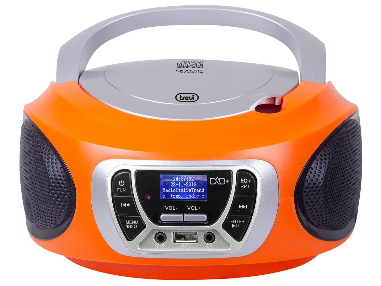 Trevi CMP 510 DAB Digitale 3 W DAB, DAB+, FM Arancione Riproduzione MP3
