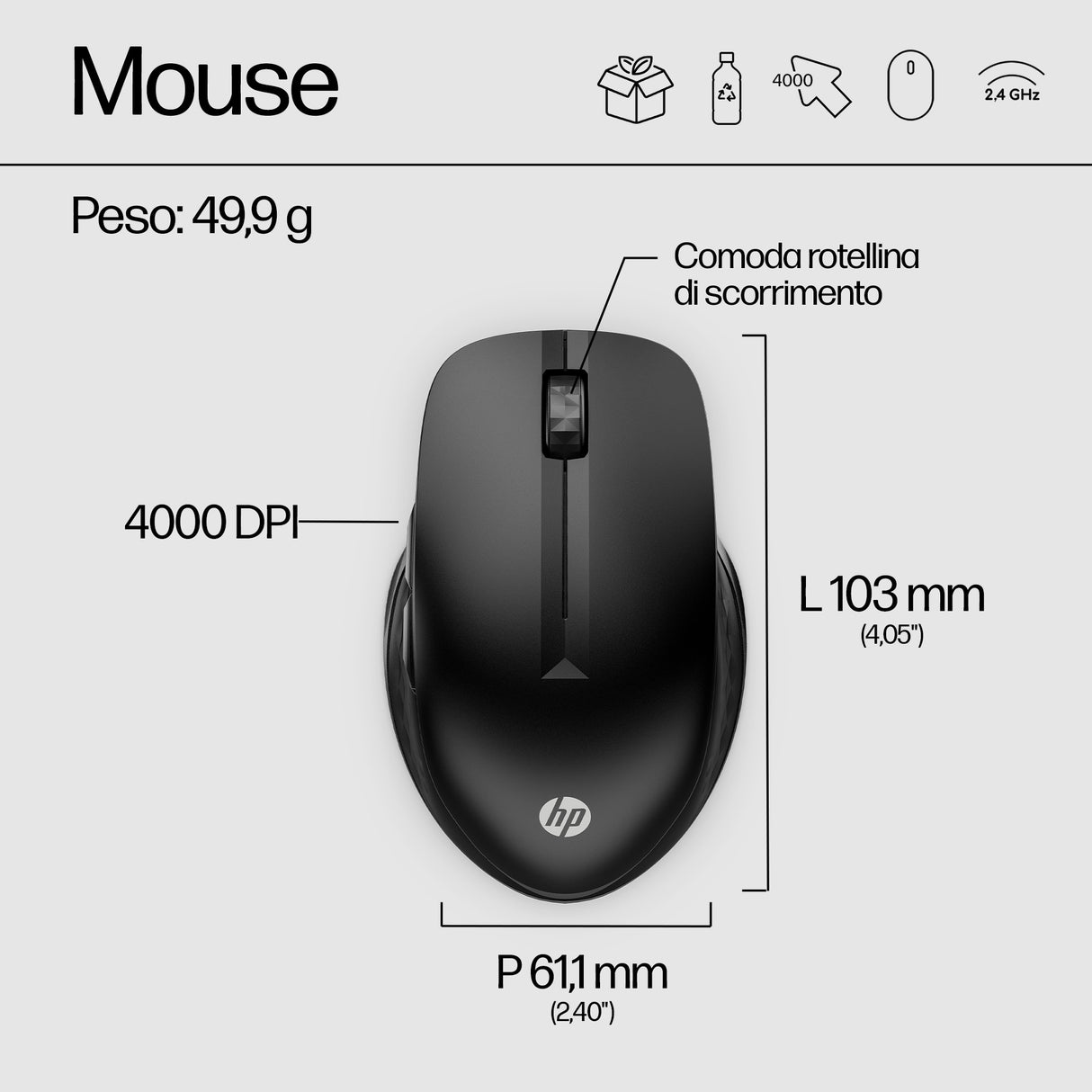 HP Mouse wireless multi-dispositivo 430