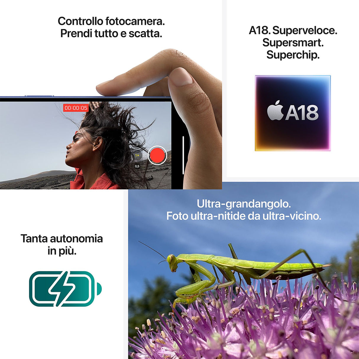 Apple iPhone 16 128GB Blu oltremare - Garanzia Italia 24 mesi