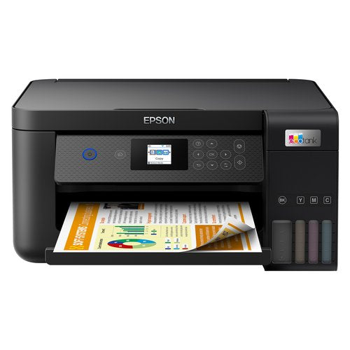 Epson EcoTank ET-2850 stampante multifunzione inkjet 3-in-1 A4, serbatoi ricaricabili alta capacità, 5 flaconi inclusi pari a 14000pag B/N 5200pag colore, Wi-FI Direct, USB
