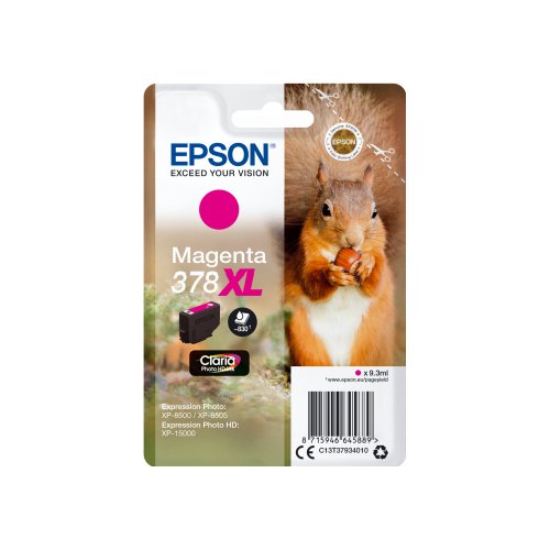 Epson Squirrel Singlepack Magenta 378XL Claria Photo HD Ink