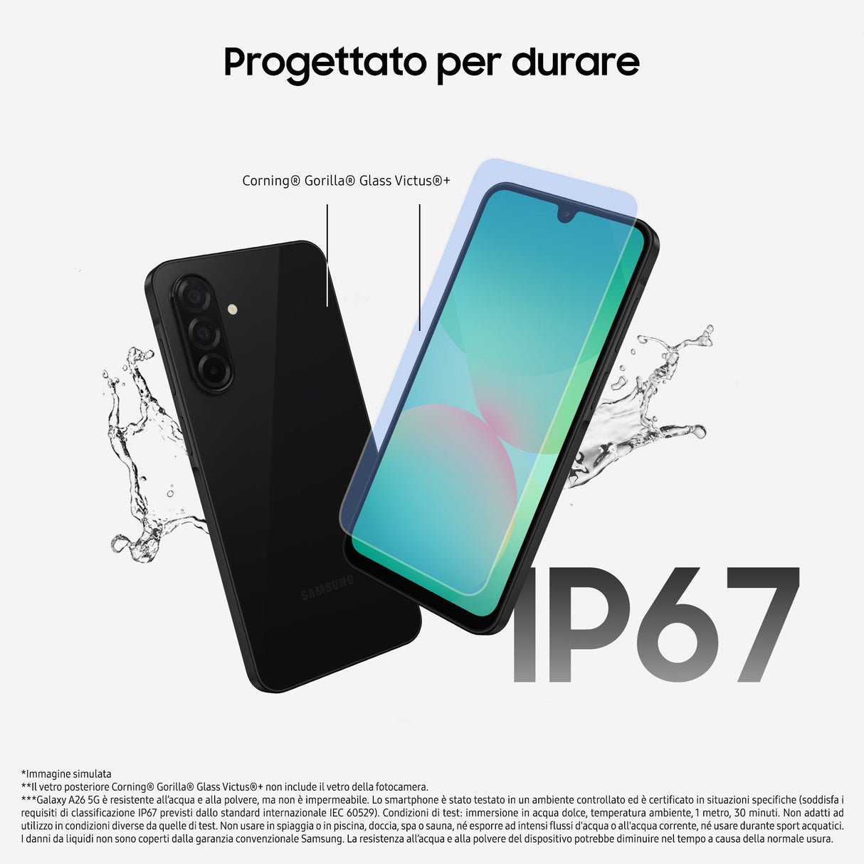 Samsung Galaxy A26 5G, Smartphone con Funzioni intelligenti, Display Super AMOLED 6.7”, 8GB RAM, 256GB, Batteria 5.000 mAh, memoria espandibile, Black