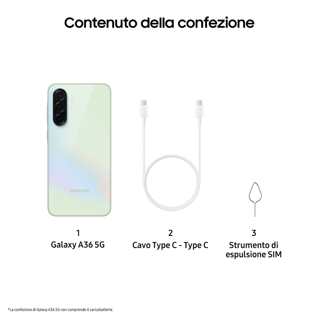 Samsung Galaxy A36 5G, Smartphone con Funzioni intelligenti, Display Super AMOLED 6.7”, 8GB RAM, 256GB, Camera 50MP, Batteria 5.000 mAh, IP67, Awesome Lime