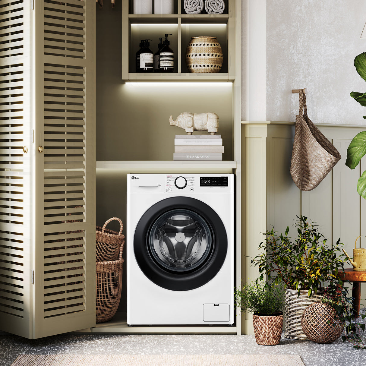LG F2R3S09NSWB Lavatrice 9kg AI DD, Classe A-10%, 1200 giri, Vapore, AI Wash