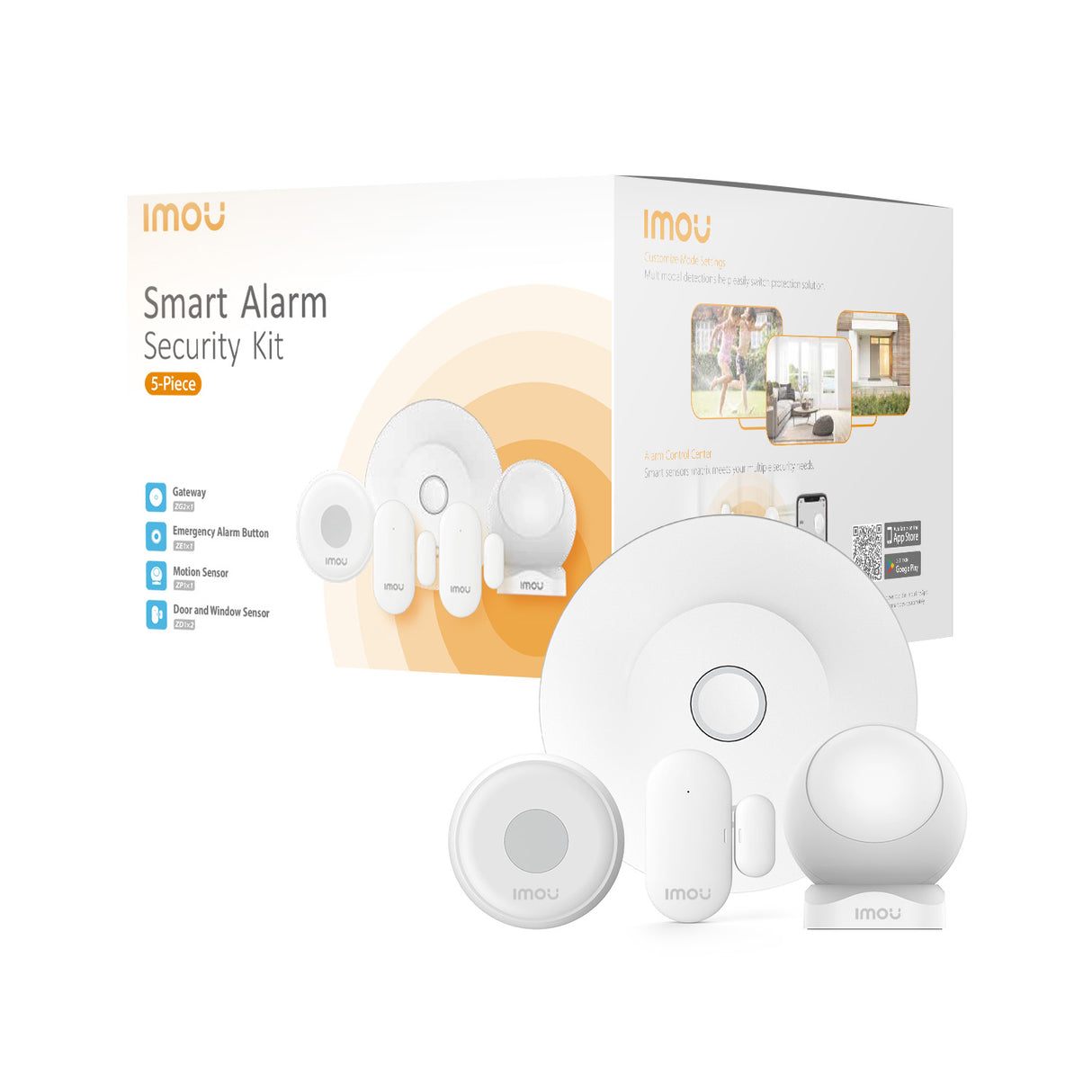 Imou Smart Alarm System - Include Centralina, 2 sentore porte/finestre, 1 sensore movimento ed un bottone SMART programmabile