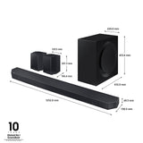 Samsung Soundbar HW-Q990D/ZF Serie Q, 22 Speaker, Wireless Dolby Atmos, Audio a 11.1.4 Canali, Q-Simphony, Alexa integrato e compatibile con Google Assistant, Graphite Black 2024