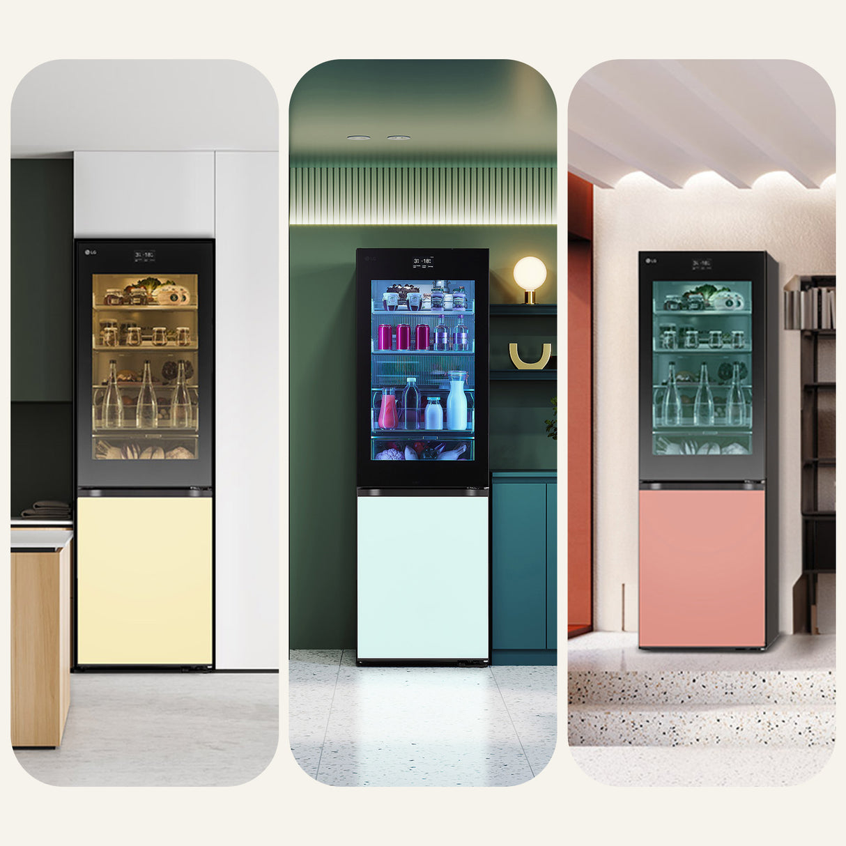 LG MoodUP GBG719MDNN Frigo combinato InstaView, Classe D, 352L , Colore personalizzabile