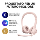 Logitech H390 Auricolare Cablato A Padiglione Ufficio USB tipo A Rosa