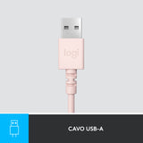 Logitech H390 Auricolare Cablato A Padiglione Ufficio USB tipo A Rosa