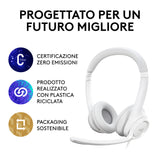 Logitech H390 Auricolare Cablato A Padiglione Ufficio USB tipo A Bianco