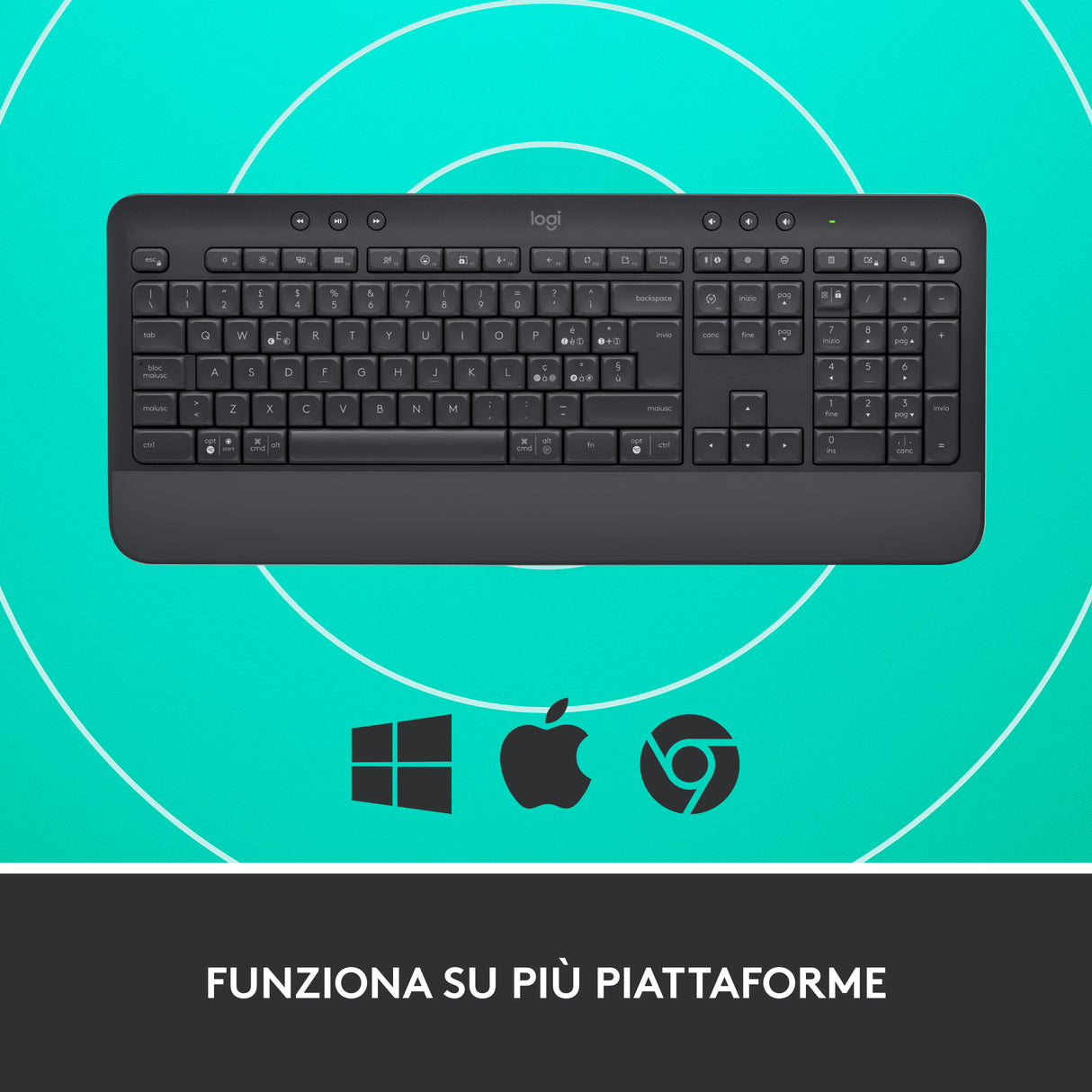 Logitech Signature K650 tastiera Ufficio Bluetooth QWERTY Italiano Grafite