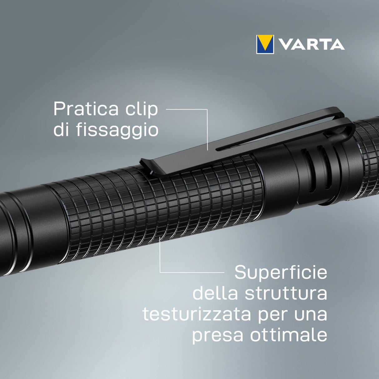 Varta Aluminium F10 Pro LED Flashlight (incl. 2x Longlife Power AAA Batterie per l'uso quotidiano, 150 lumen, resistente agli urti, 3 anni di garanzia) nero per la casa, il campeggio, l'outdoor