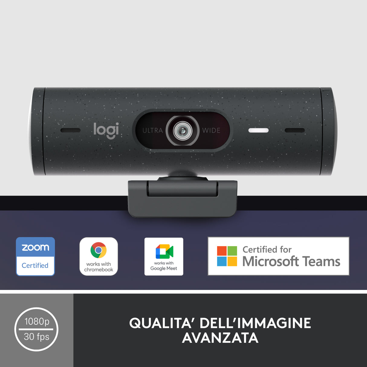 Logitech Brio 500 webcam 4 MP 1920 x 1080 Pixel USB-C Grafite