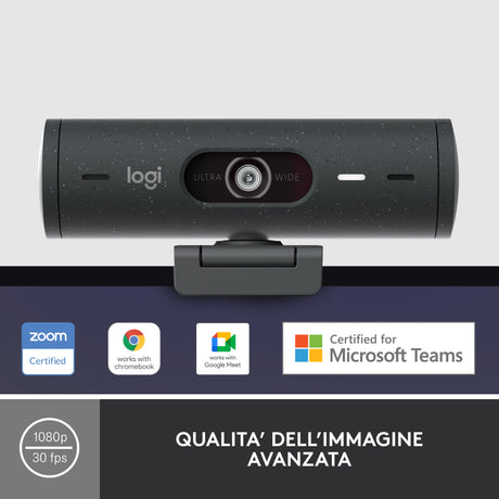 Logitech Brio 500 webcam 4 MP 1920 x 1080 Pixel USB-C Grafite