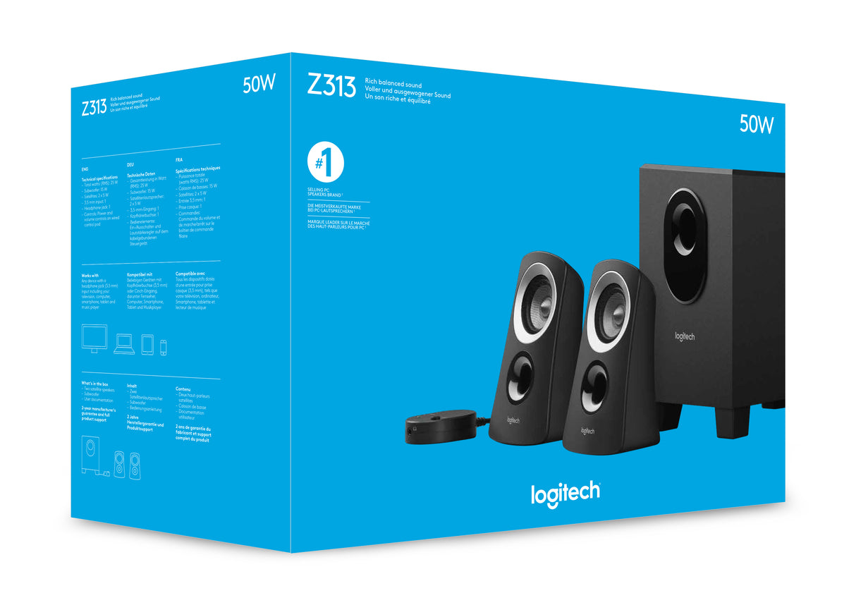 Logitech Z313 set di altoparlanti 25 W PC Nero 2.1 canali 5 W