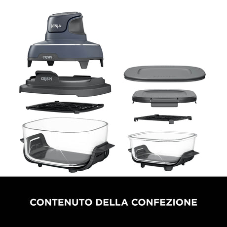 Ninja CRISPi Singolo 3,8 L 1700 W Friggitrice ad aria calda Blu, Grigio, Trasparente