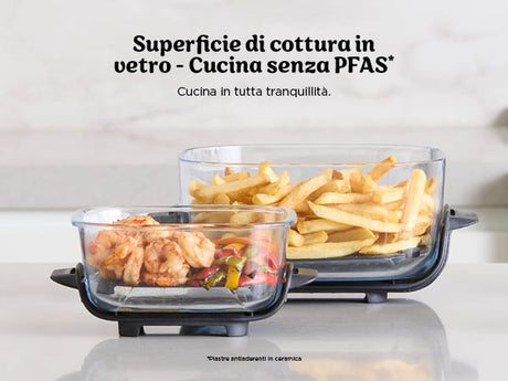 Ninja CRISPi Singolo 3,8 L 1700 W Friggitrice ad aria calda Blu, Grigio, Trasparente