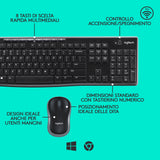 Logitech MK270 Combo Tastiera e Mouse Wireless per Windows, 2,4 GHz Wireless, Mouse Compatto, 8 Tasti Multimediali e di Scelta Rapida, Durata della Batteria 2 anni, per PC, Laptop