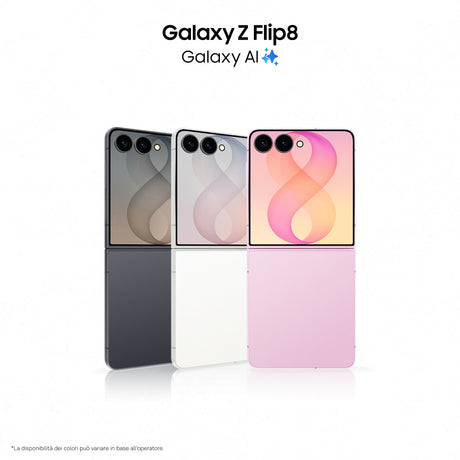 Samsung Galaxy Z Flip8 , 512GB, Graphite, Selfie Camera 50MP, Now Brief, Assistente Foto, FlexWindow Personalizzata, Batteria 4300 mAh, RAM 12GB