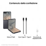 Samsung Galaxy Z Flip8 , 256GB, Graphite, Selfie Camera 50MP, Now Brief, Assistente Foto, FlexWindow Personalizzata, Batteria 4300 mAh, RAM 12GB