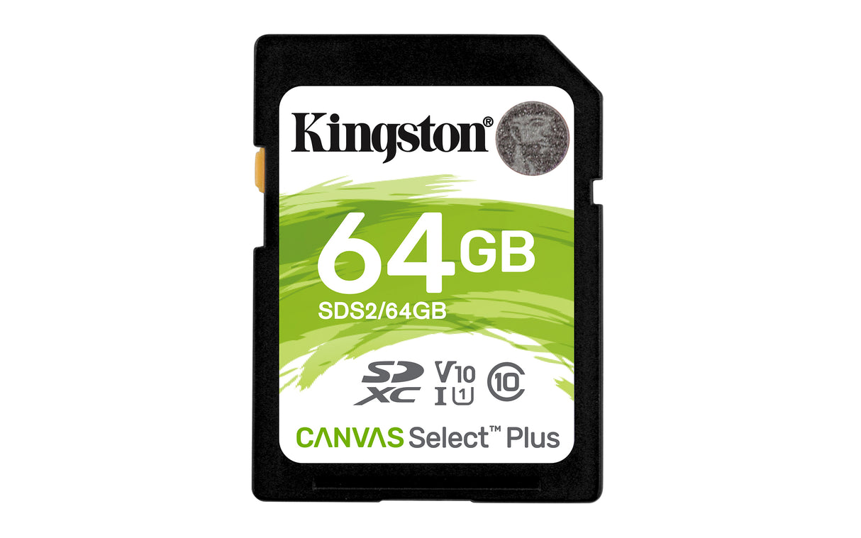 Kingston Technology Scheda SDXC Canvas Select Plus 100R C10 UHS-I U1 V10 da 64GB