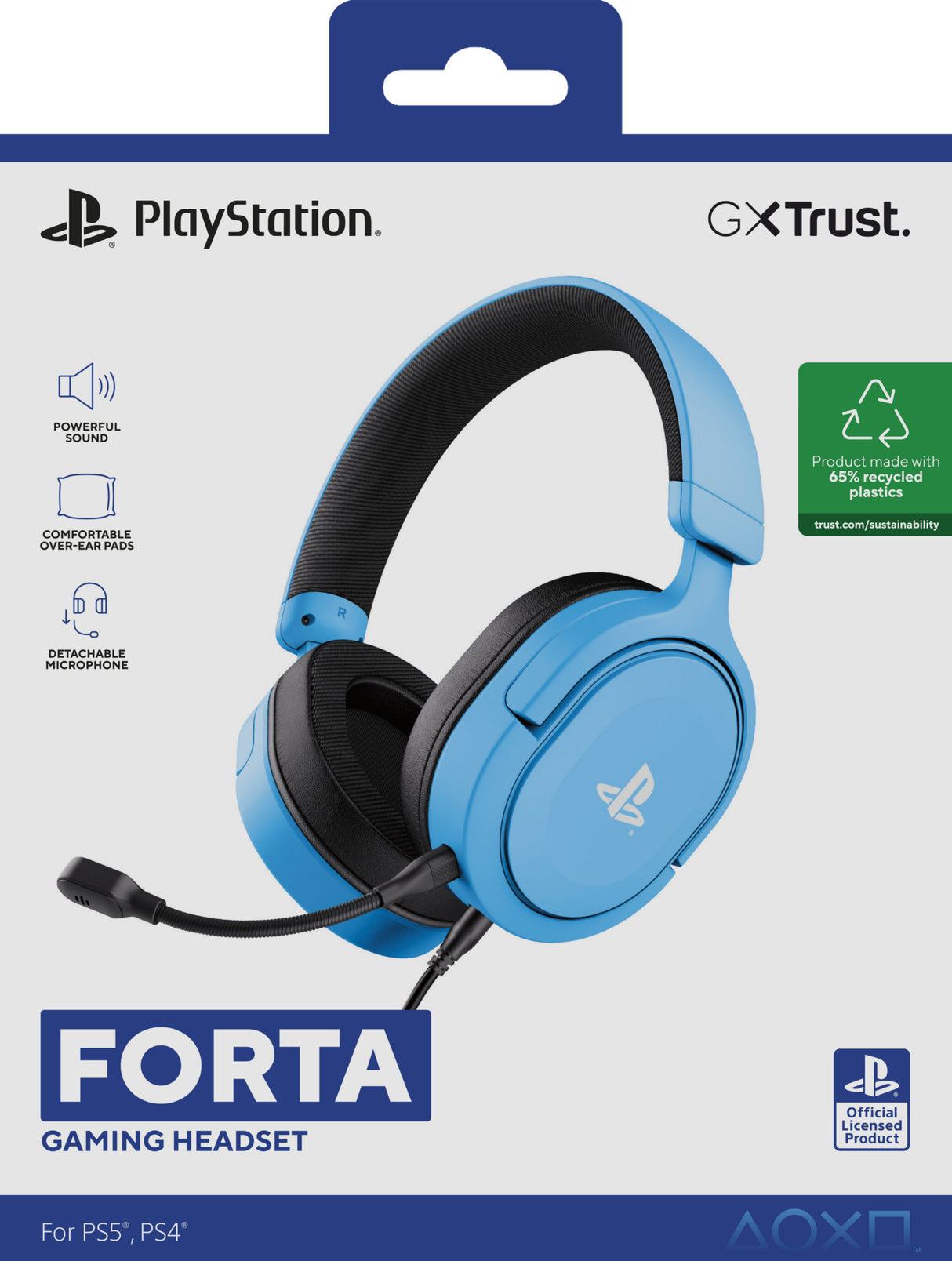 Trust GXT 498B Forta Auricolare Cablato A Padiglione Gaming Blu