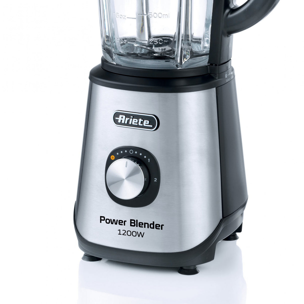 Ariete 579 Power Blender 1200W, Frullatore, 1200W, 4 lame in acciaio inox, 2 velocità + Funzione Pulse, Capacità 1,5 L, Piedini antiscivolo, Coperchio superiore, Metal