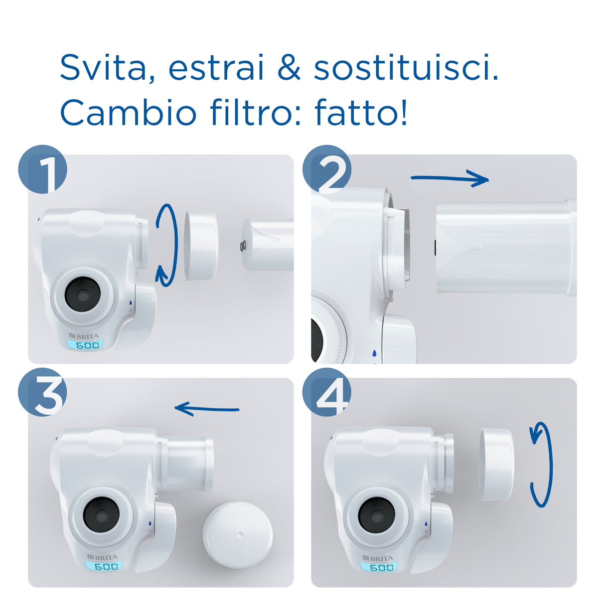 Brita filtro di ricambio ON TAP V-MF, 1 filtro (600L) - per acqua priva di batteri al 99,99% & gusto migliore