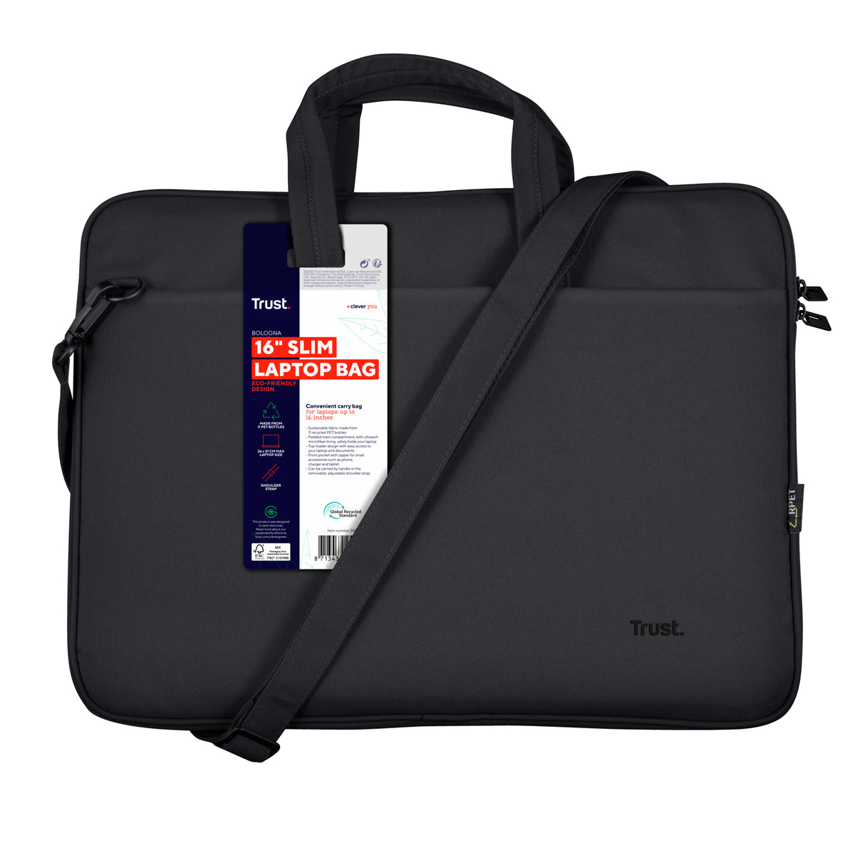 Trust Bologna 40,6 cm (16") Borsa con caricamento dall'alto Nero