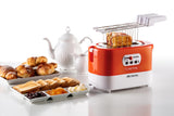 Ariete 159 Toastime - Tostapane con Pinze per 2 fette di pane - 9 Gradi di Doratura - 700 Watt - Bianco e Arancio