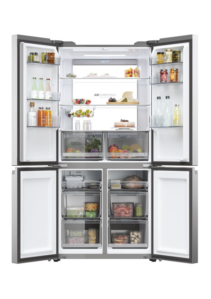 Haier Cube 90 Serie 7 HCR79F19ENMM frigorifero side-by-side Libera installazione 646 L E Platino, Acciaio inox