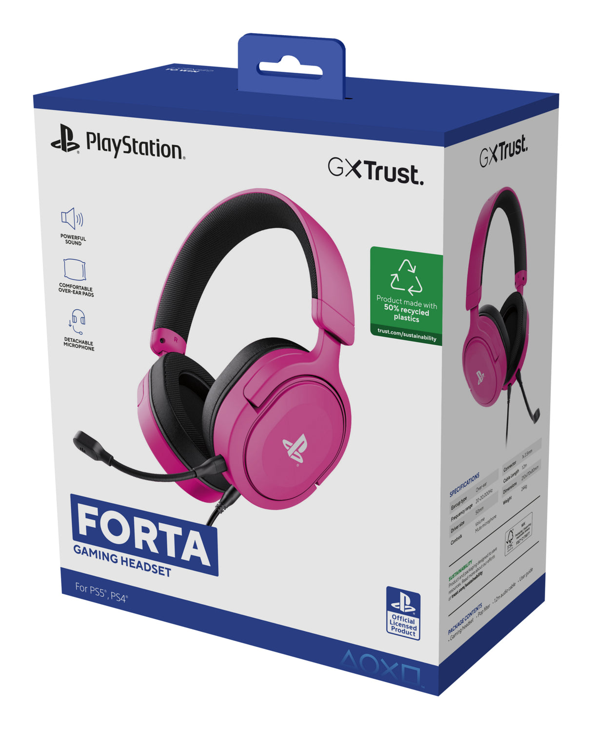 Trust GXT 498P Forta Auricolare Cablato A Padiglione Gaming Rosa