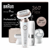 Braun Silk-épil 9 Flex 9-360 3D, Epilatore Elettrico Donna Per Epilazione Semplice, Bianco/Rosa
