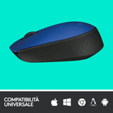 Logitech M171 Blue-K mouse Ufficio Ambidestro RF Wireless Ottico 1000 DPI