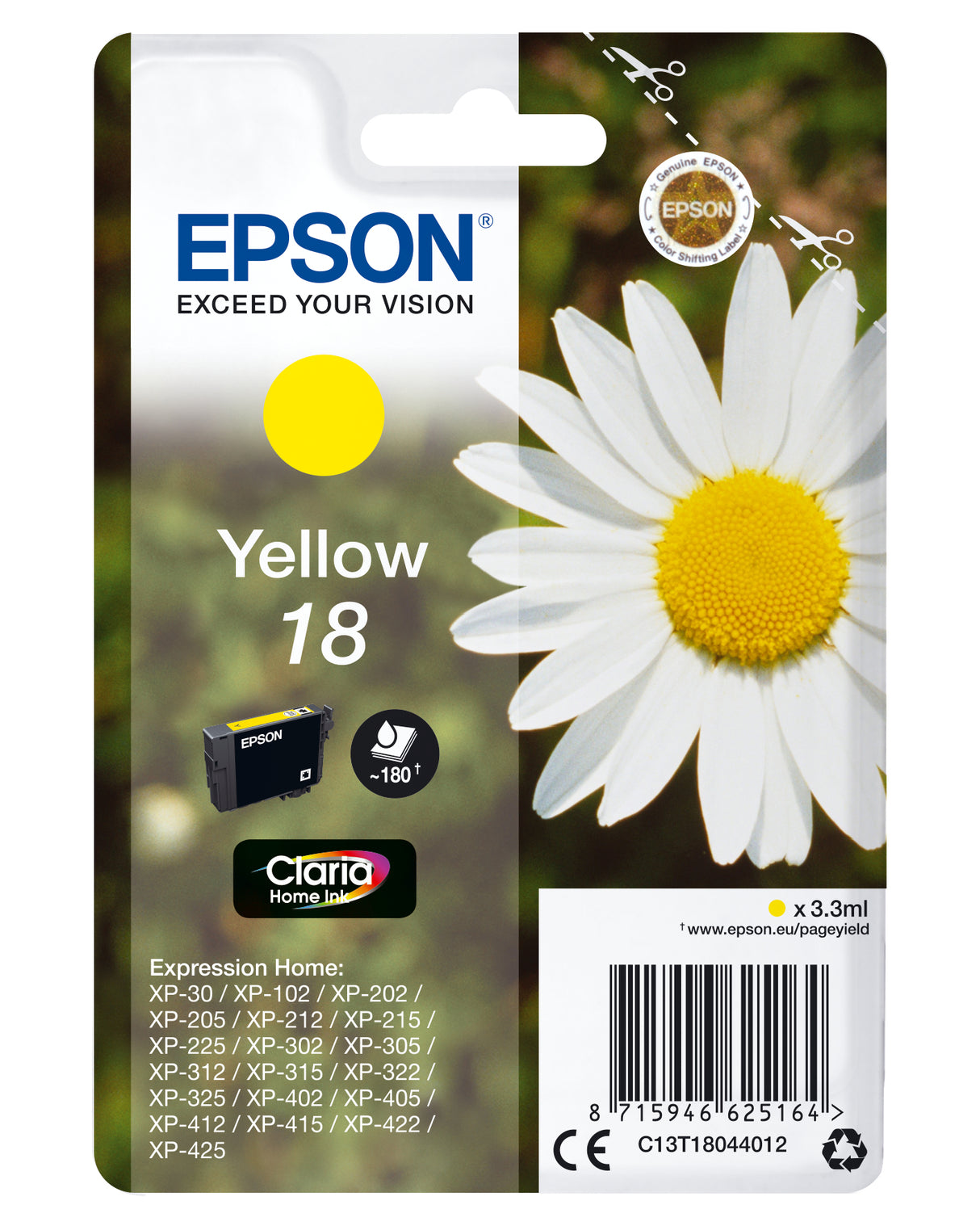 Epson Daisy Cartuccia Margherita Giallo Inchiostri Claria Home 18