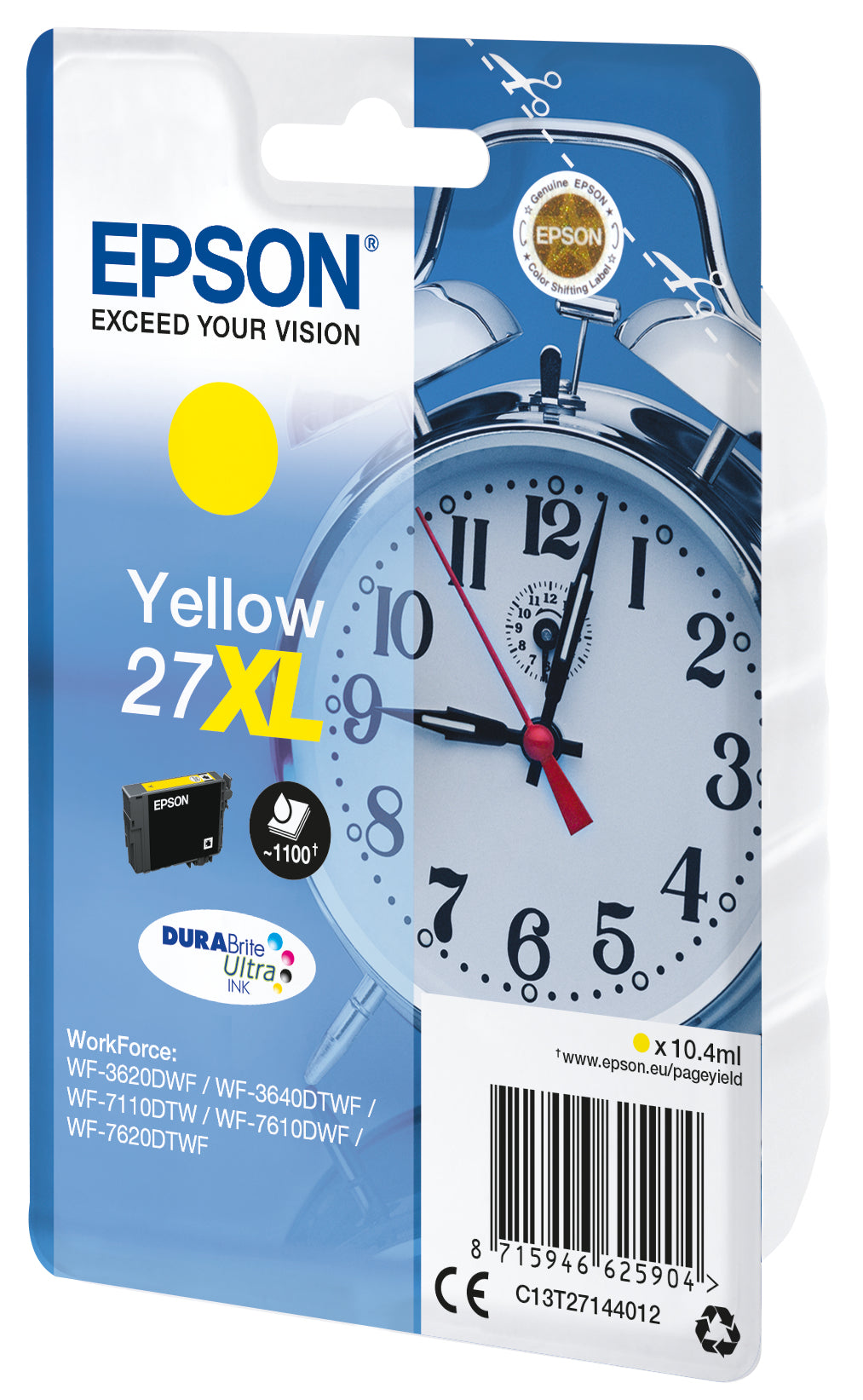 Epson Alarm clock Cartuccia Sveglia Giallo Inchiostri DURABrite Ultra 27XL
