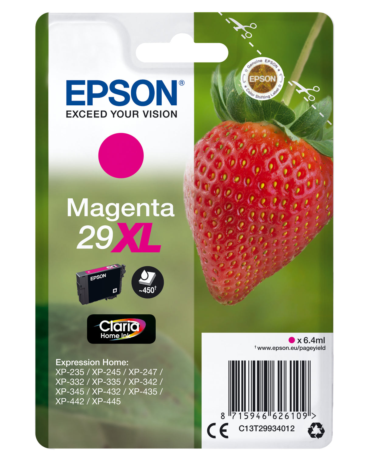 Epson Strawberry Cartuccia Fragole Magenta Inchiostri Claria Home 29XL