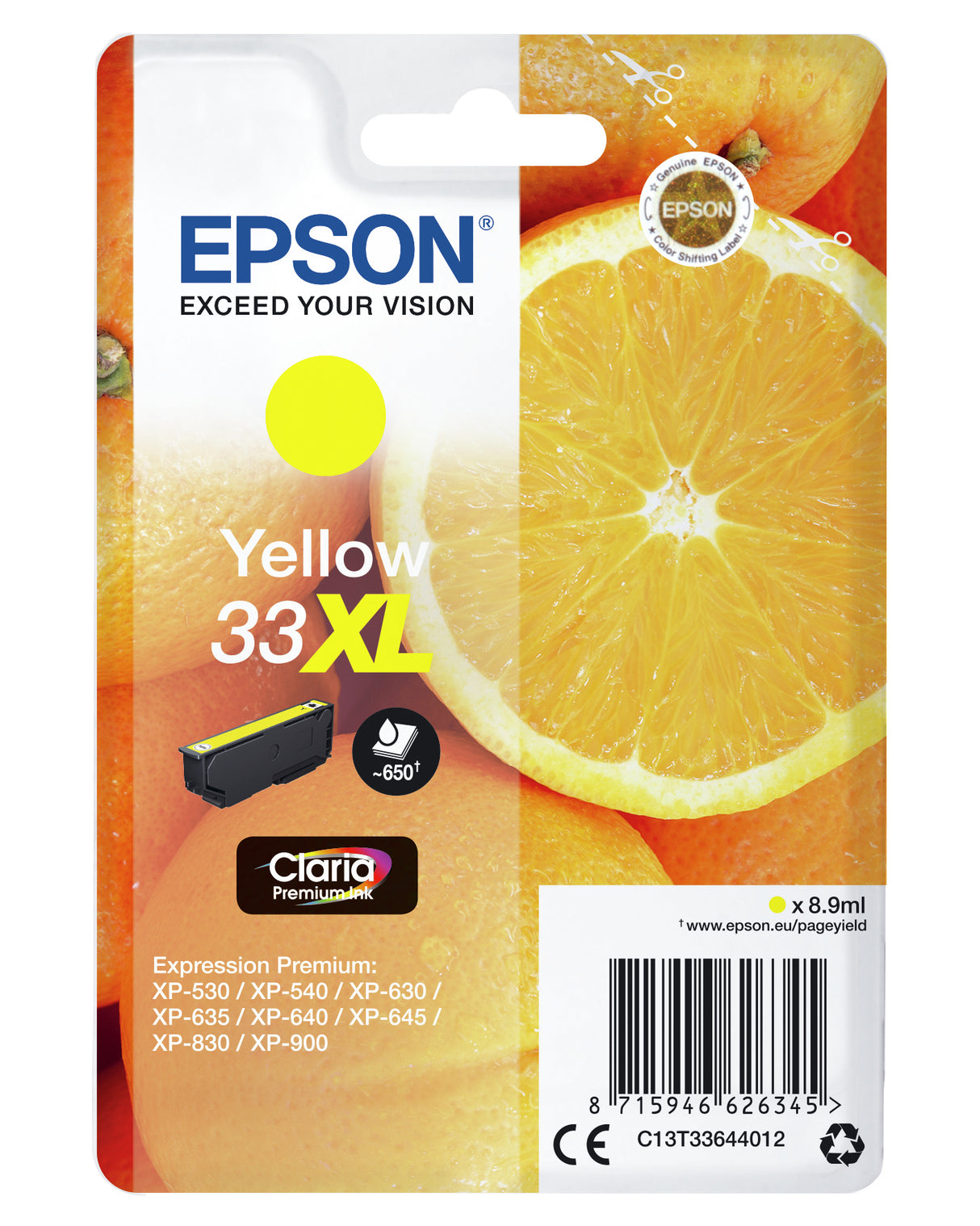 Epson Oranges Cartuccia Giallo T33XL Claria Premium