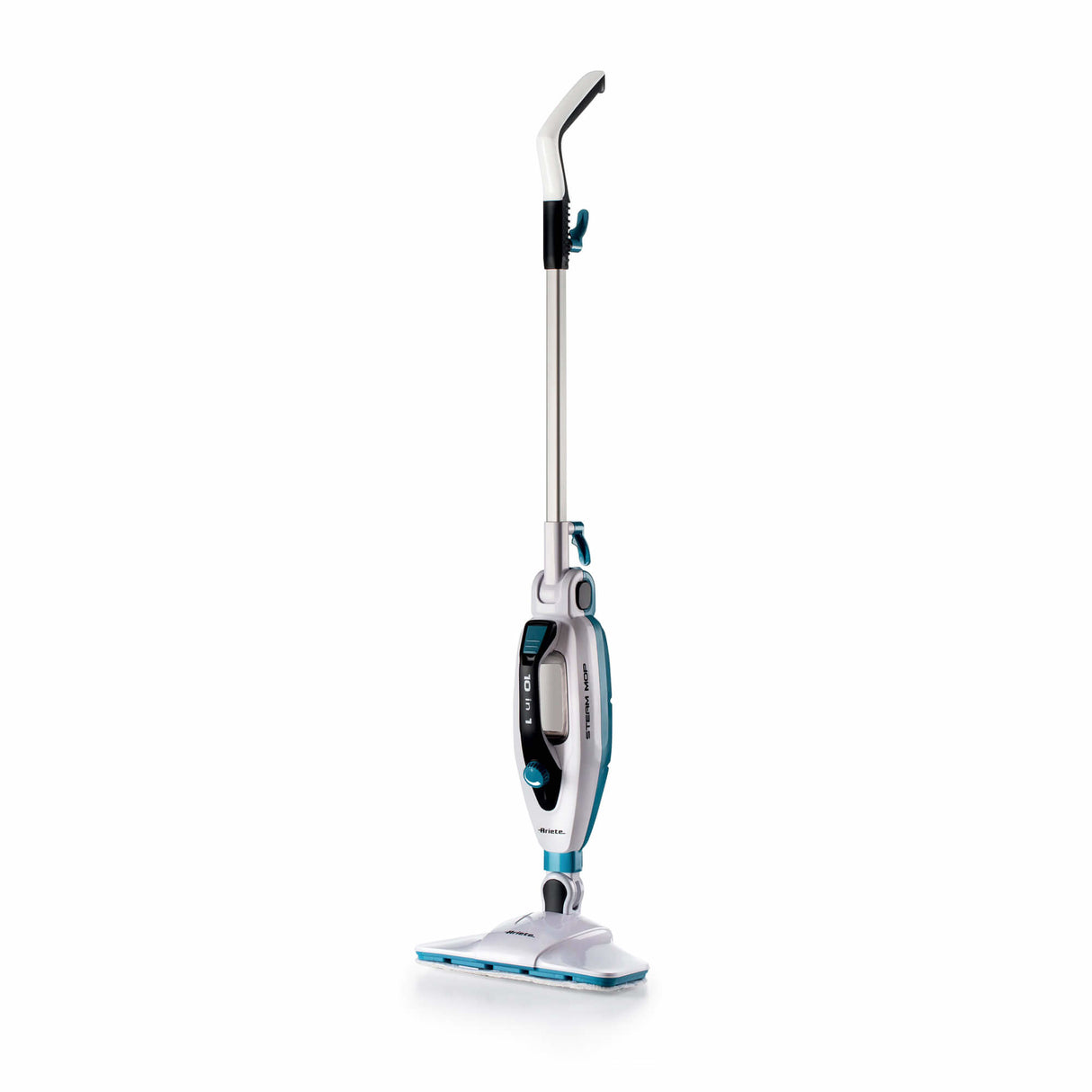 Ariete 4175 Steam Mop Foldable 10 in 1, Scopa a Vapore Pieghevole, 1500 Watt, 10 funzioni in 1, Kit accessori, Capacità 350 cc, Bianco/Azzurro