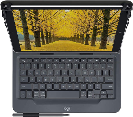 Logitech Universal Folio Cover iPad o Tablet con Tastiera Bluetooth Wireless, Per la maggior parte dei tablet da 9-10", iOS, ‎Android, Windows, ‎Italiano Qwerty, Nero