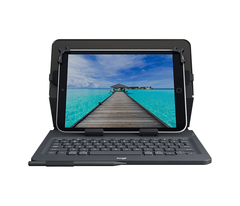 Logitech Universal Folio Cover iPad o Tablet con Tastiera Bluetooth Wireless, Per la maggior parte dei tablet da 9-10", iOS, ‎Android, Windows, ‎Italiano Qwerty, Nero